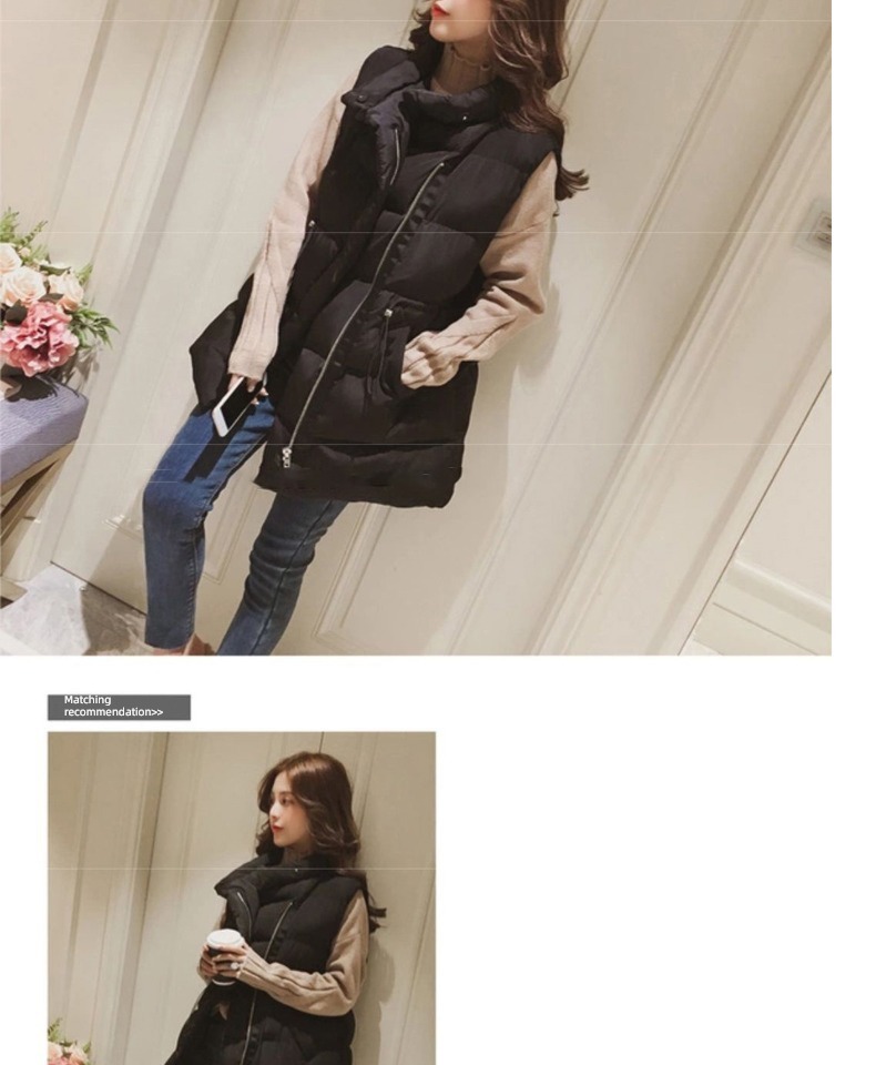 down Korean version student Medium and long term vest Vest cotton-padded clothes
