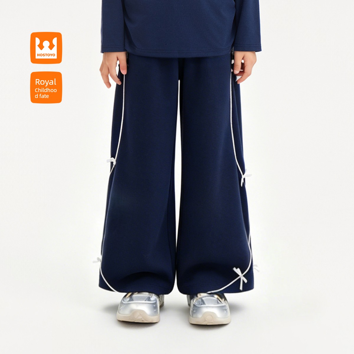 Royal Kids Girls' Soft Knit Sweatpants Autumn New 2026 Butterfly Cuffed Long Pants Sports Trousers — 7