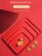 Red wedding plate rectangular plastic tray housewarming special plate living room coffee table household dried fruit plate