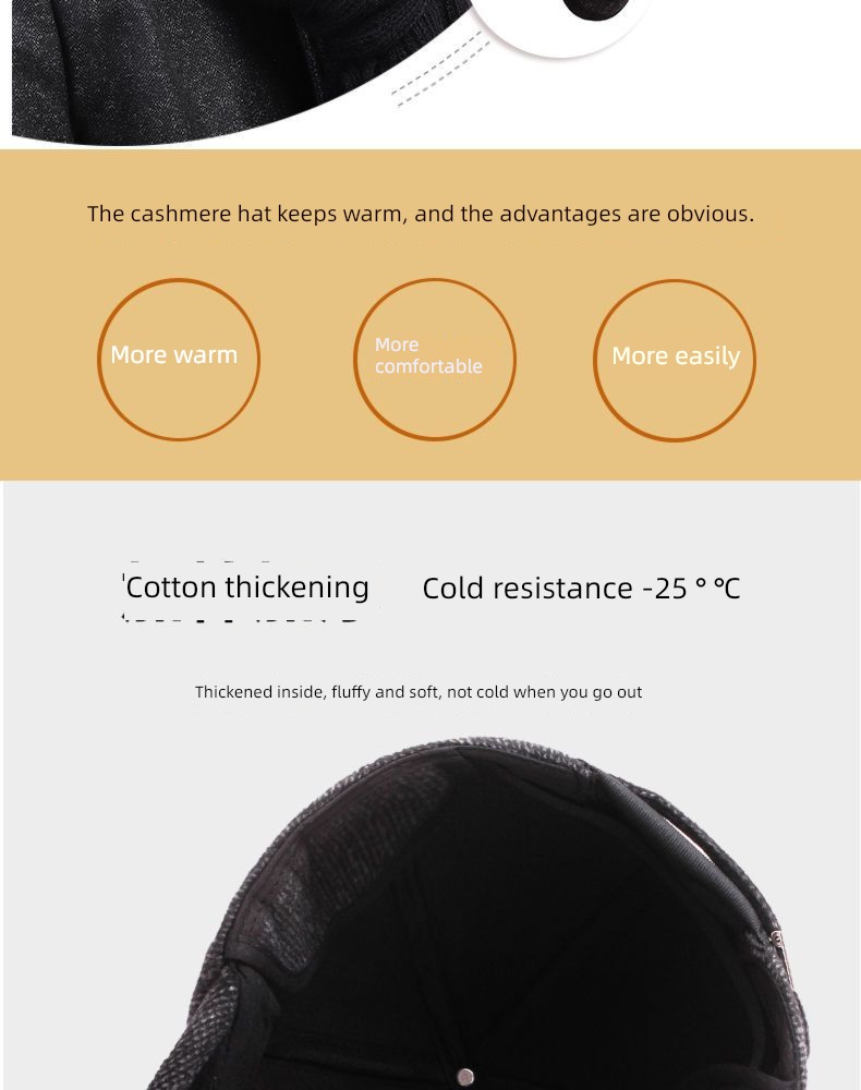 man Autumn and winter dad old man Cold proof Ear protection Hat
