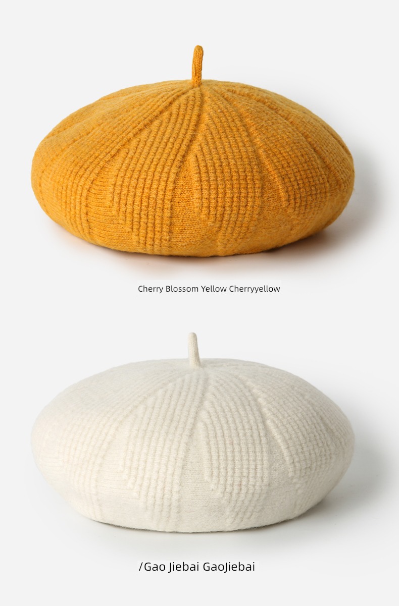 Wool knitting Autumn and winter female solar system customized beret