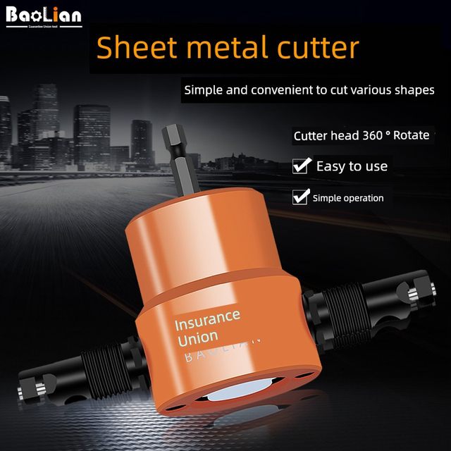 Double-headed metal thin plate cutter electric iron sheet electric scissor curve opening electric punching shear iron sheet tool