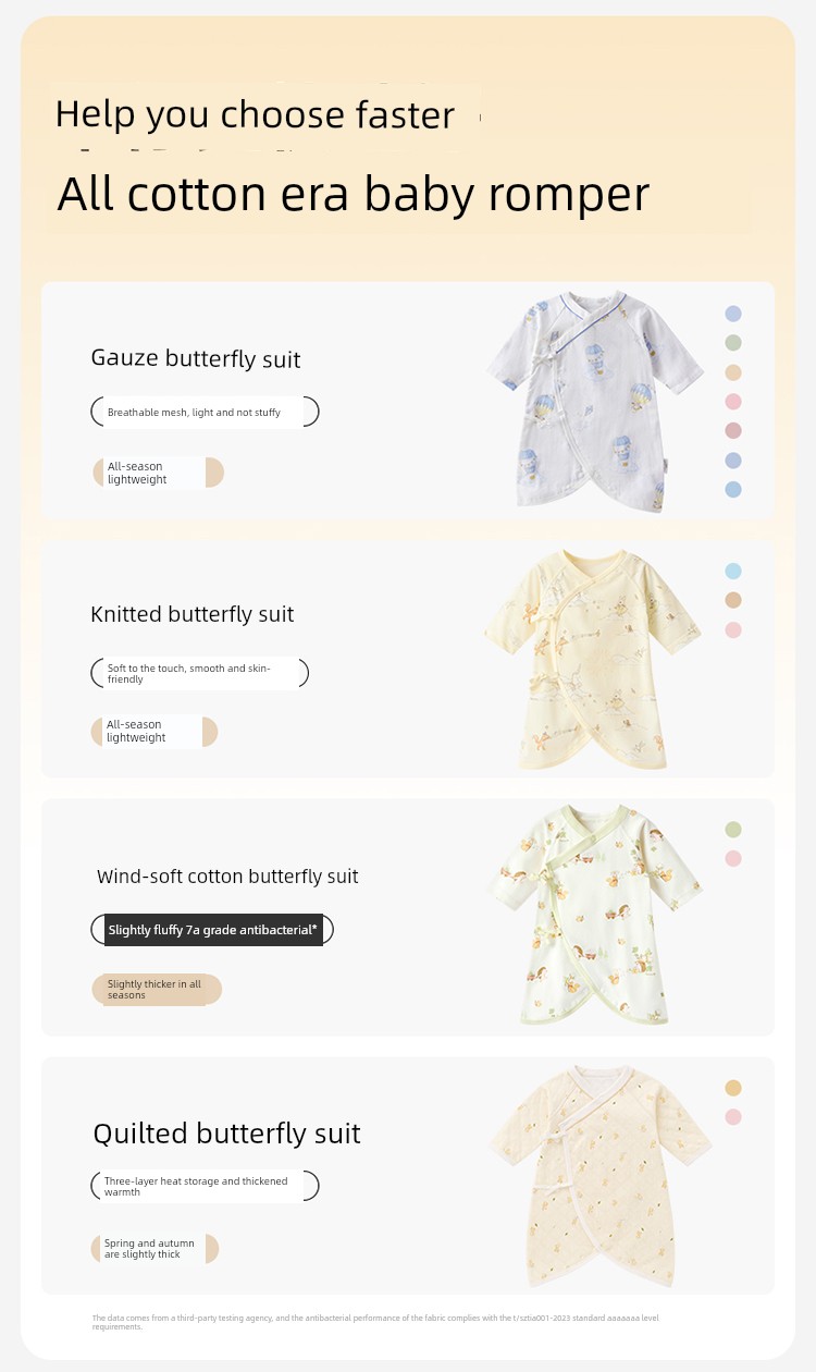 Purcotton Double-Layer Gauze Spring & Fall Winter Rompers — 4