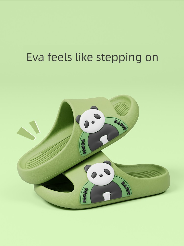 Children's Slippers for Boys, Summer Indoor Non-Slip Bathroom Eva Soft-Soled Cartoon Panda Sandals
