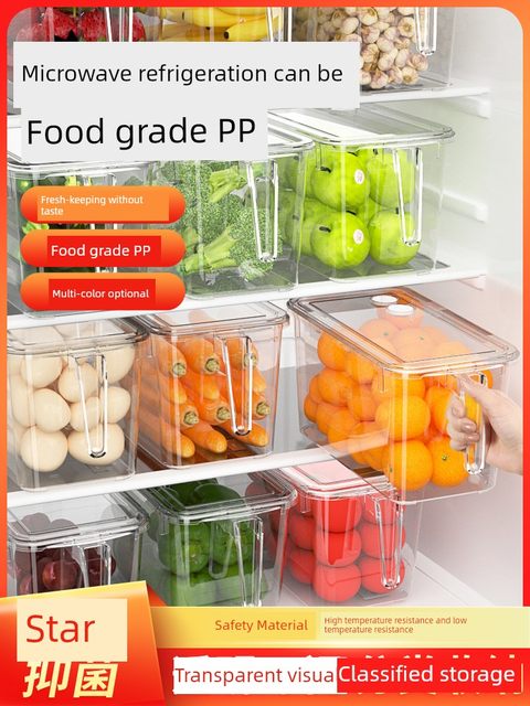 Refrigerator storage box Food grade antibacterial freshness box Kitchen vegetables and fruits food storage box Egg sorting tool
