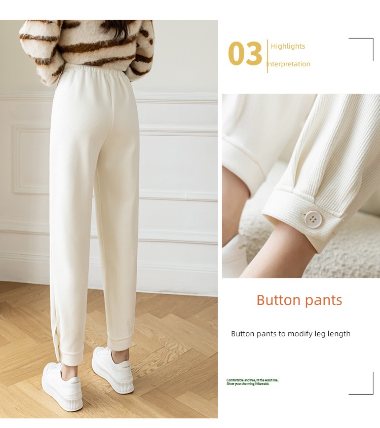 corduroy 2022 paragraph female Autumn and winter chenille  Leggings