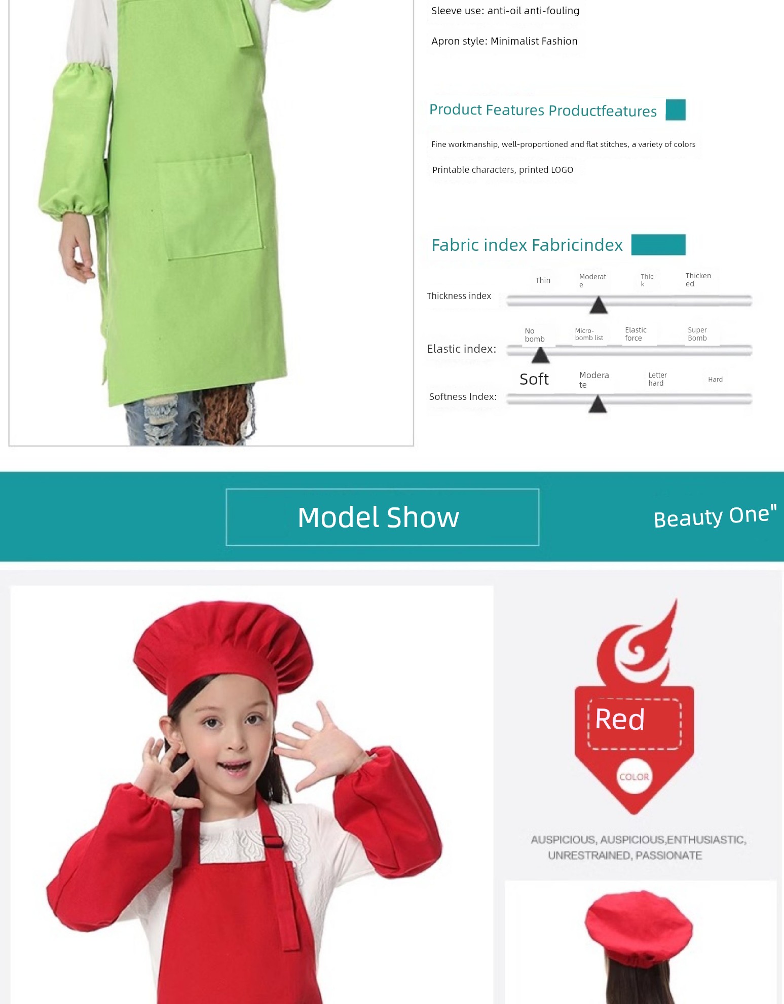 Kids Cotton Canvas Apron Sleeves Creative Apron Painting Apron Kids Chef Suit Chef Cap Printed Logo — 8