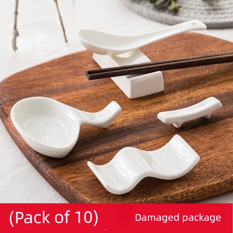 日式風格陶瓷筷架多種款式適用於飯店家庭純白餐具收納輔助
