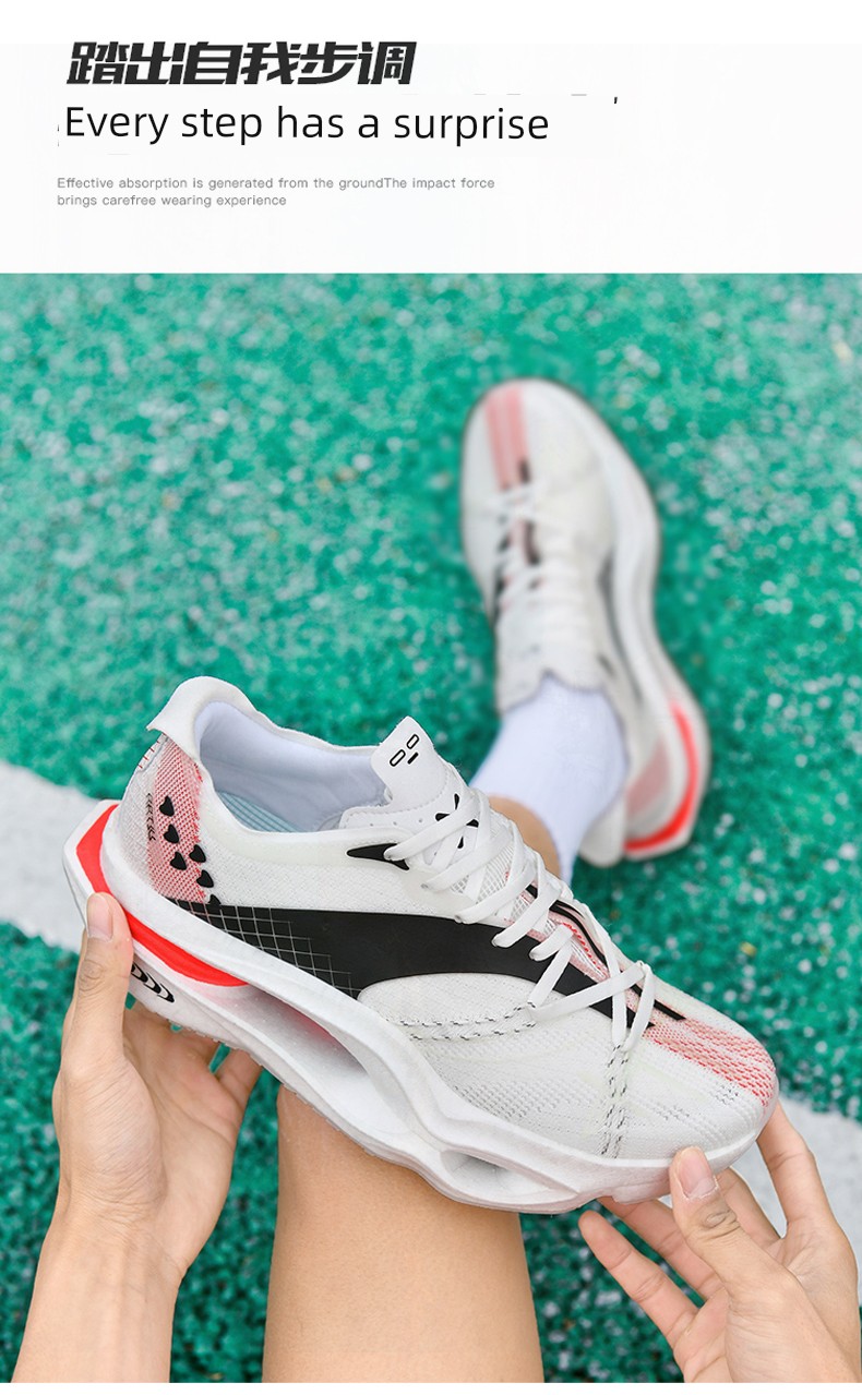 Big Kids' Sports Running Shoes for Boys, Professional Racing Shoes for Students, Carbon Plate Shock-Absorbing Flyelectric C6U Running Shoes — 12