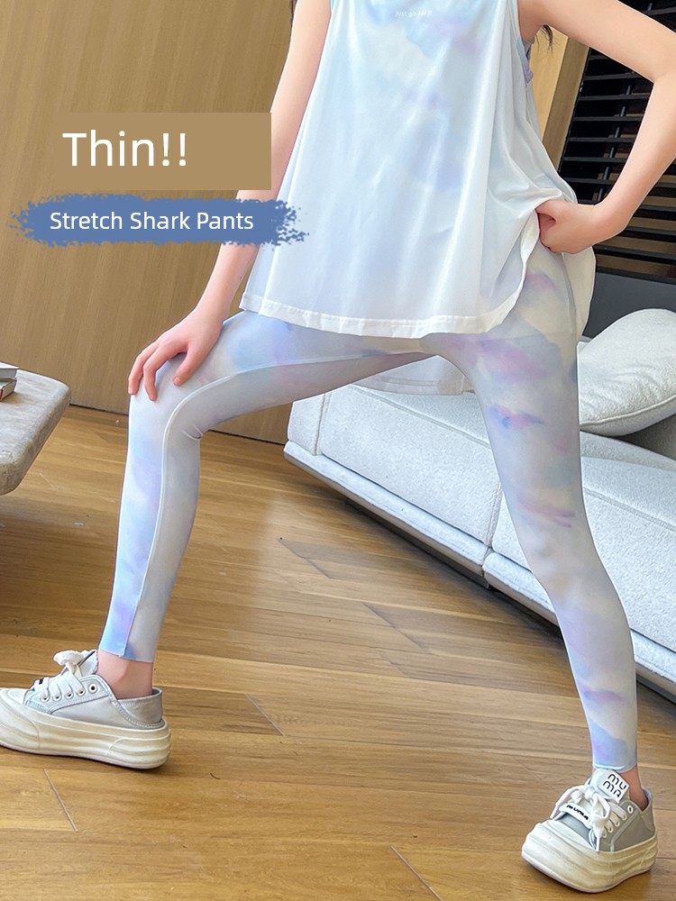 Shark Pants for Girls, Sports Yoga Pants, Children's Quick-Dry Pants, Summer Thin Cool Sun-Protection Long Pants, Big Kids' Leggings — 3