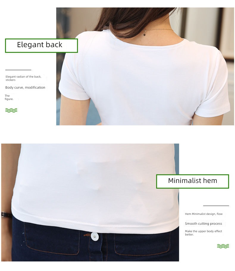 female summer Self-cultivation V-neck jacket Solid color Short sleeve T-shirt