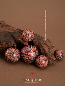 Natural Lacquer Single Bead Necklace Accessory, Traditional Craftsmanship, Multi-Layer Lacquer Bracelet, Handicraft by H