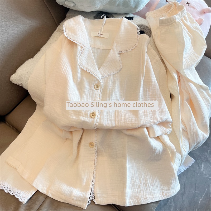 Simplicity female Advanced sense Minority Korean version pure cotton pajamas