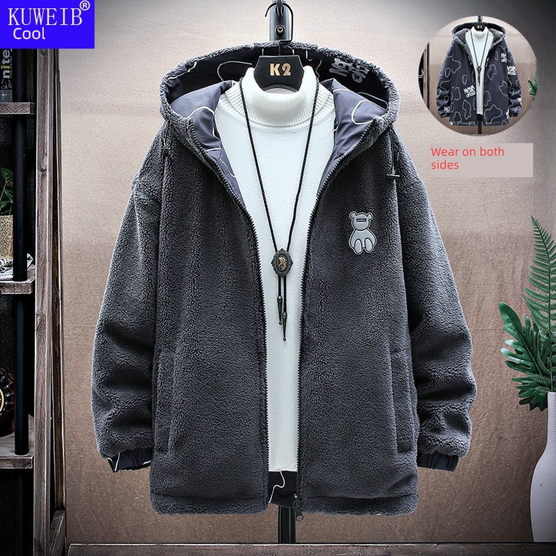 winter Plush teenagers men and women Wear on both sides lamb