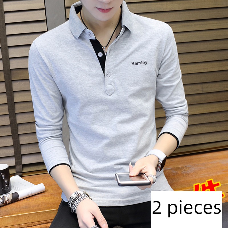 polo Spring  man pure cotton jacket Long sleeve T-shirt