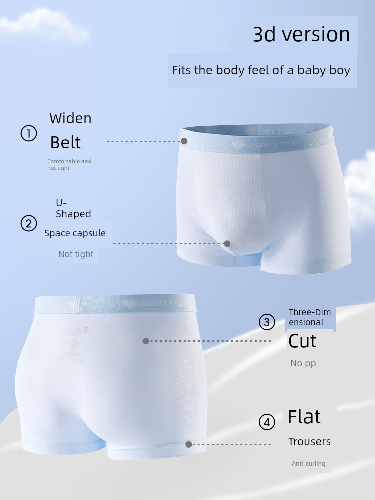 Beitais Children's Ice Silk Underwear for Boys, Summer Thin Breathable Non-Binding Boy Baby Boxer Shorts — 4