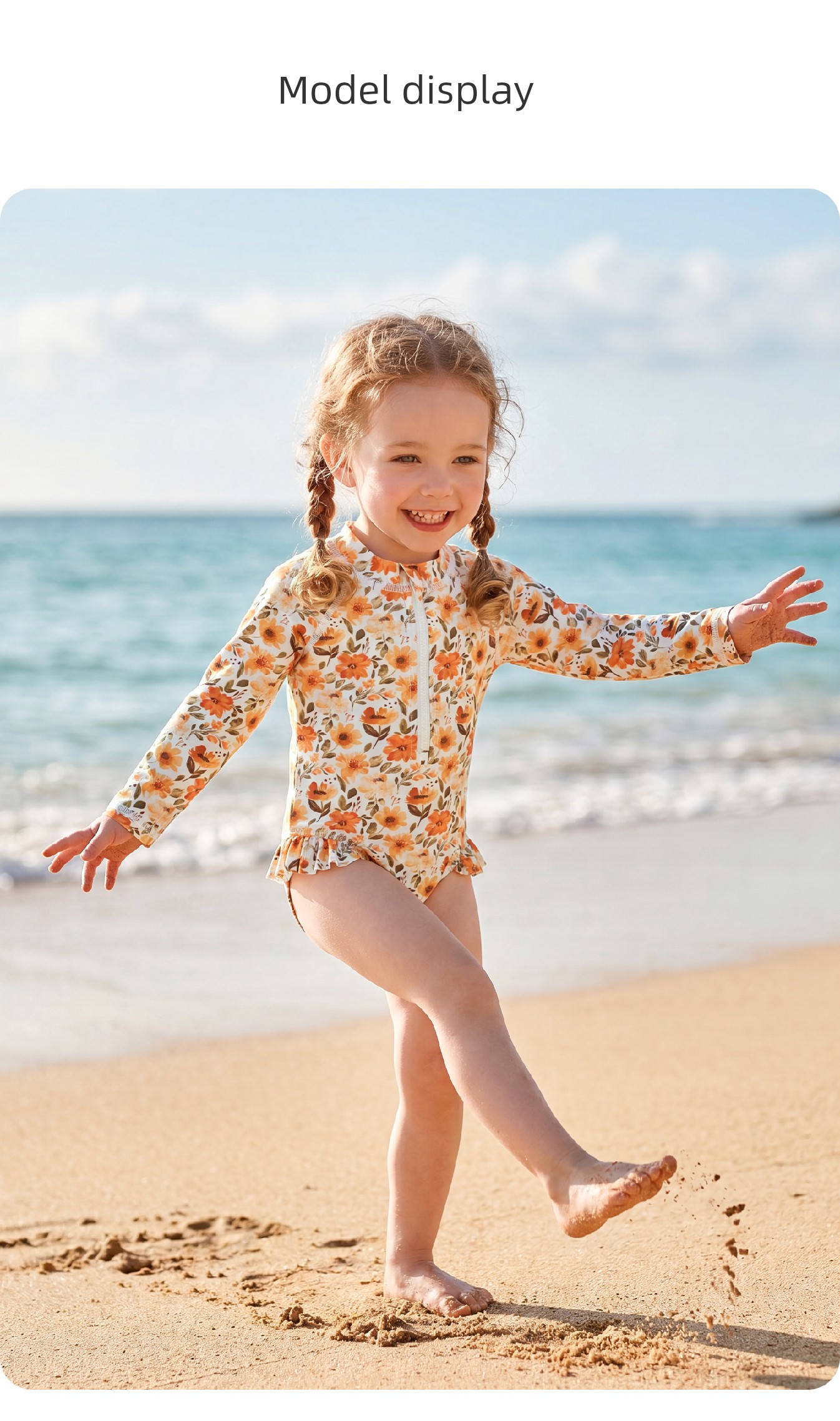 Banxidi Girls' Sun Protection Swimsuit 2026 New Baby Cartoon One-Piece Long-Sleeved Swimsuit Kidsren's Princess Swimsuit — 16