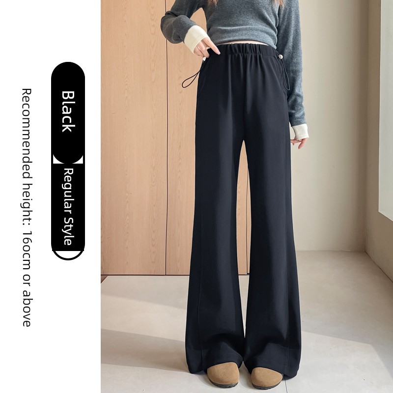 Maternity Pants for Autumn and Spring, Thin Style for Outerwear, Non-Tight on the Belly, Petite Size, Suit-Style Flared Pants, Narrow Version, Slightly — 1