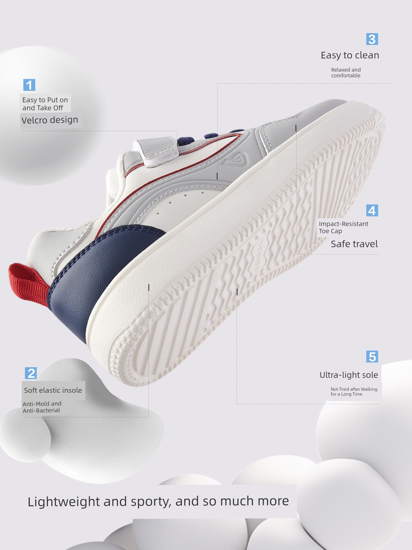 Balabala Children's Sneakers Low-Top Shoes for Boys and Girls White Shoes 2026 Summer New Thick-Soled Casual Mesh Shoes