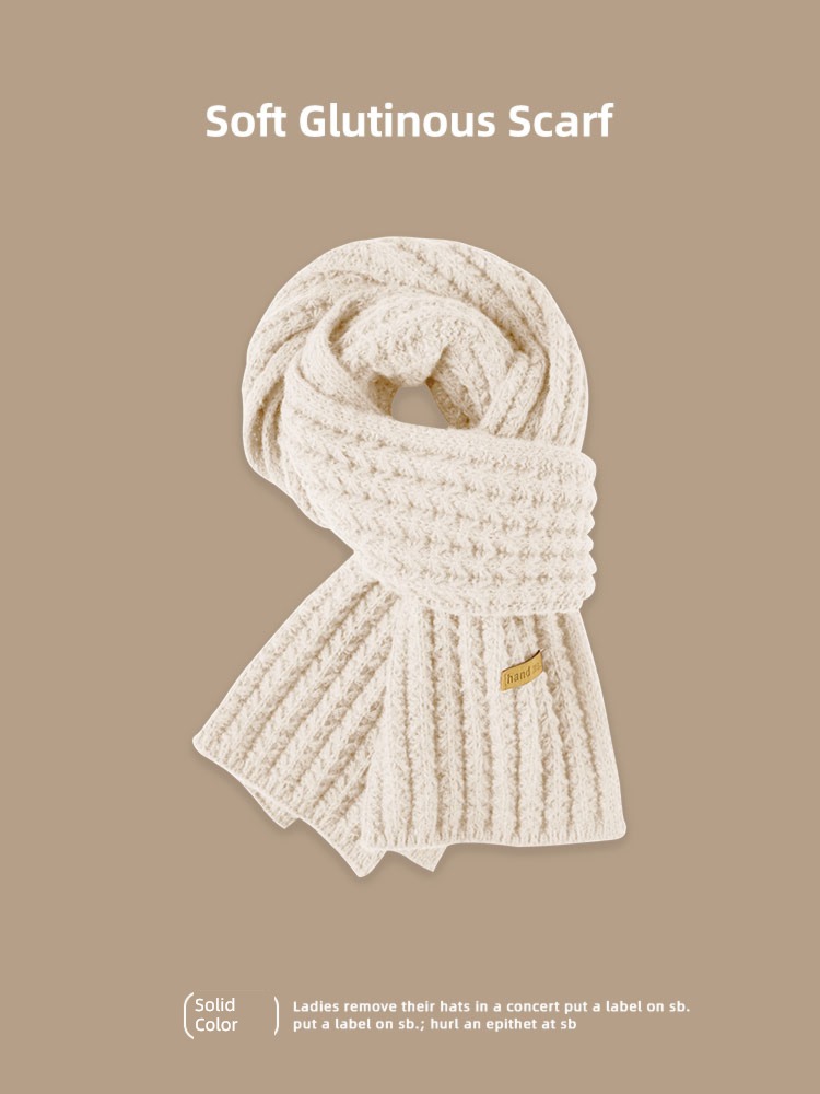 Beige weave female winter Wool lovers Versatile scarf