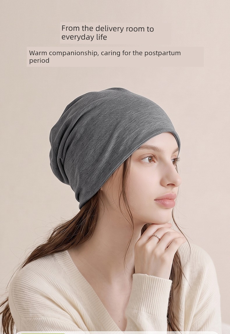 Postpartum Hat for Autumn, Suitable for Tying Hair, Specially Designed for Large Head Sizes, Breathable, Can Be Worn While Sleeping, Forehead Protection — 2