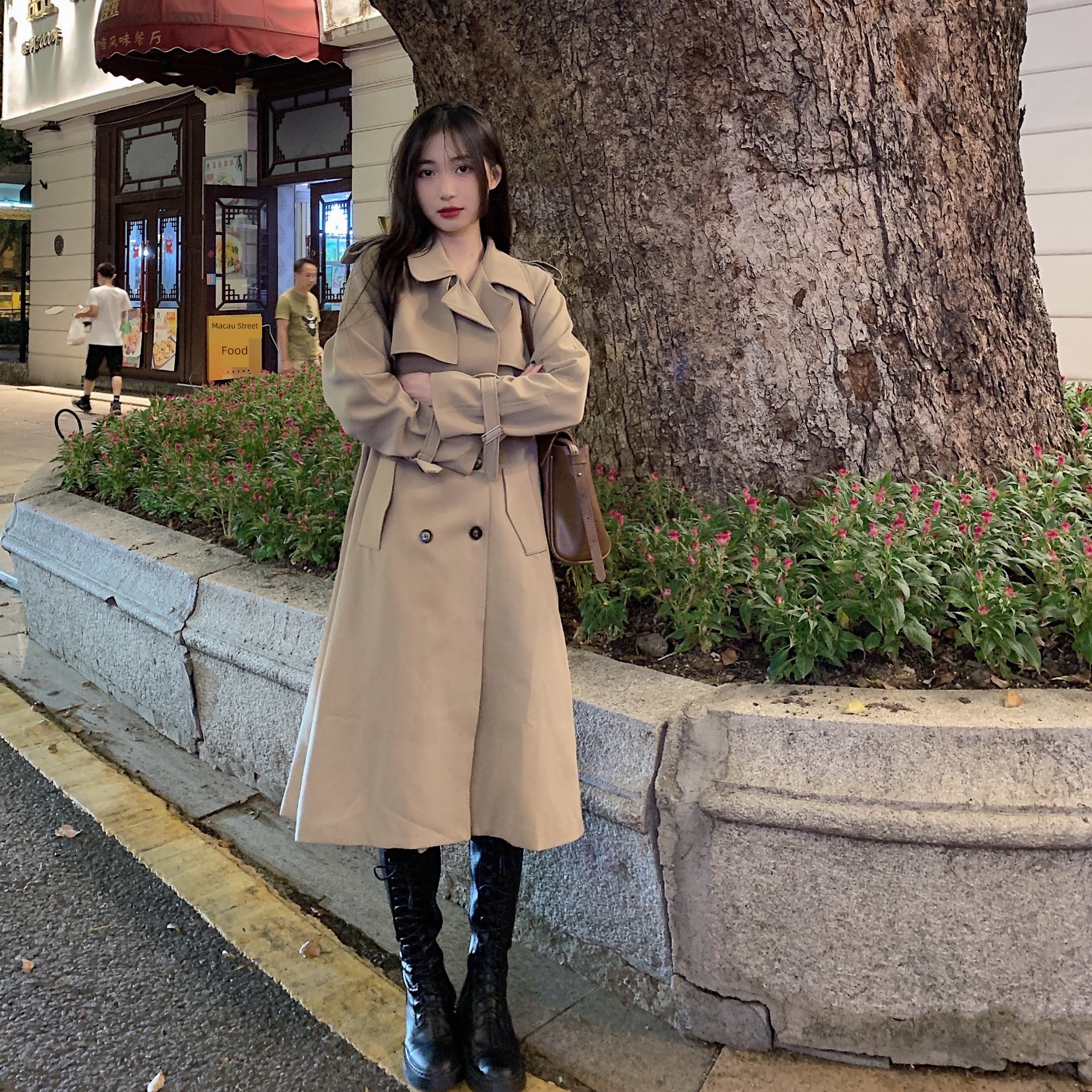 loose coat female Fat mm Medium and long term leisure time Windbreaker loose coat