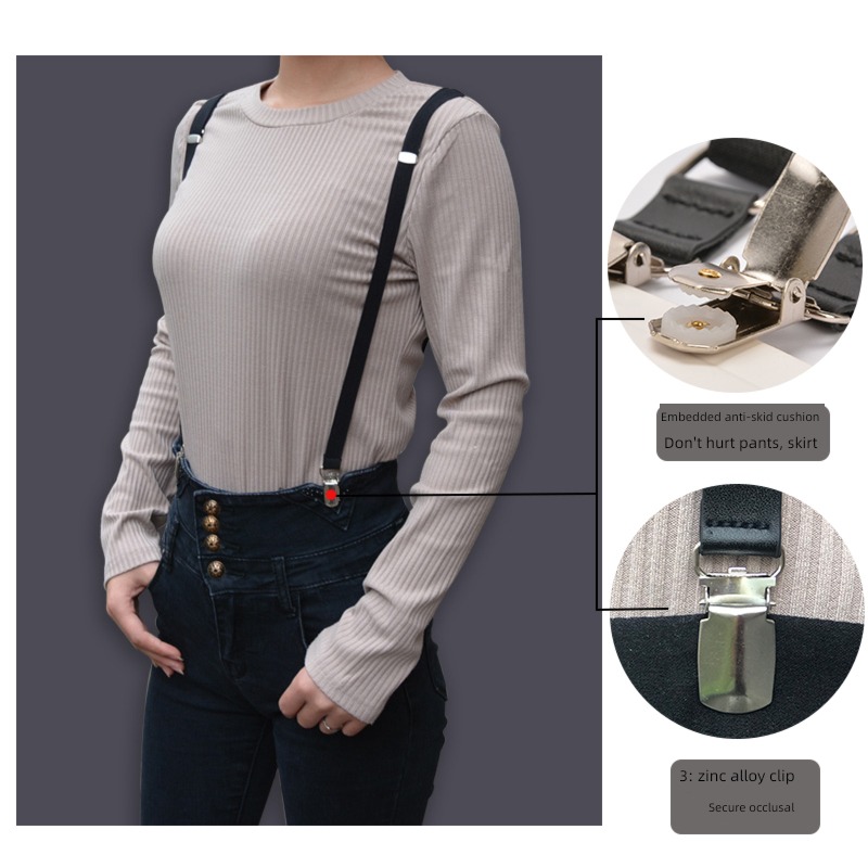 ma'am elastic force Korean version parallel Separate type black straps
