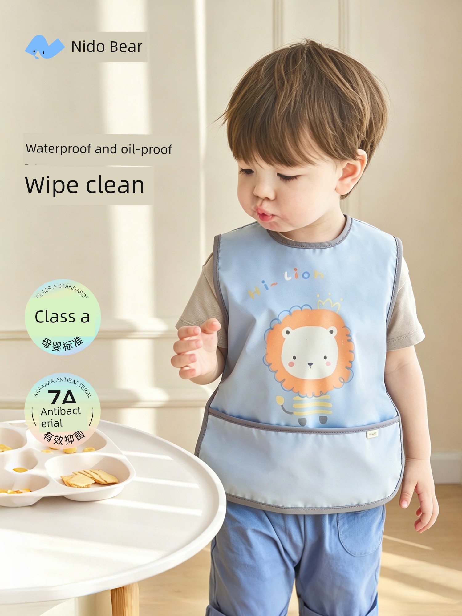 Niduoxiong Fall and Winter Eating Complementary Food Bib Children Overclothes