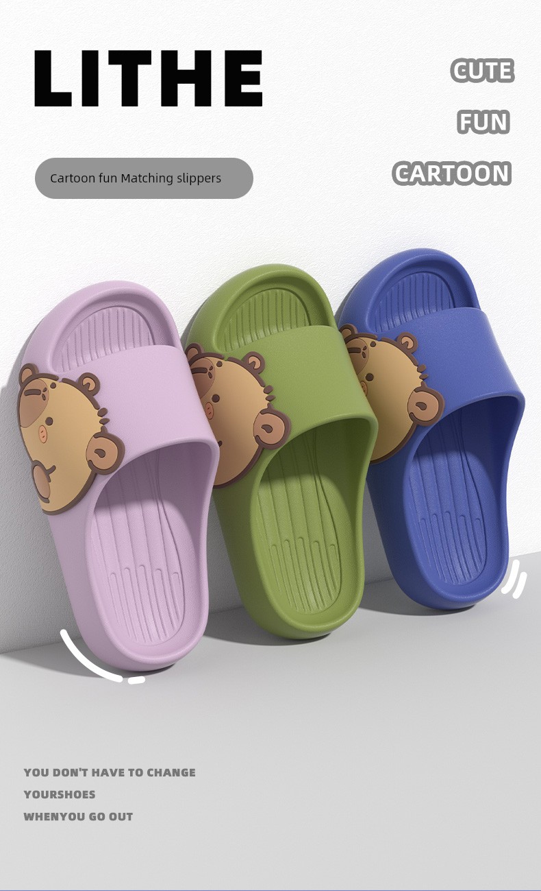 Cartoon Matching Summer Indoor Slip-on Kids Slippers — 1