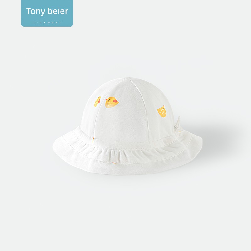 Tony Bear Baby Hat Summer Thin Style Pure Cotton Sun Protection Adjustable 0-3-6 Months Spring and Autumn Baby Sun Hat — 6
