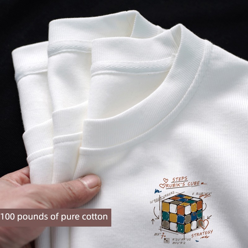Autumn and winter leisure time Inner lap white man Long sleeve T-shirt