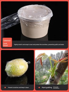 Wrapping Pe Small Roll 5cm Wide for Sealing Takeout Boxes, Leak-Proof Industrial Stretch Cling Film Packaging Grafting F