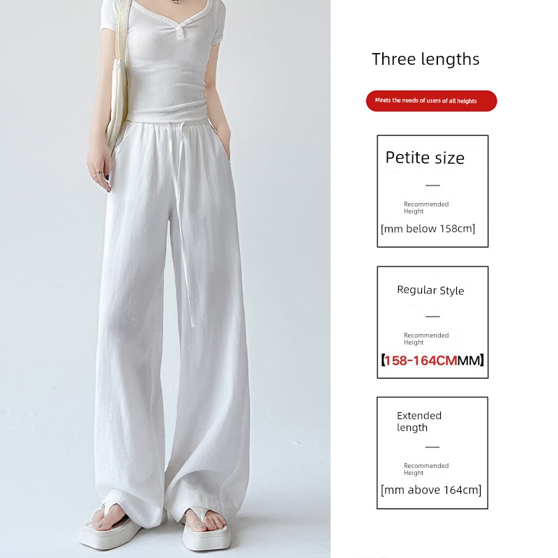 Tall Women's Maternity Pants, Cotton-Linen Wide-Leg Pants, Summer Casual Linen Long Pants, Thin Summer Yamamoto Pants for Women — 2