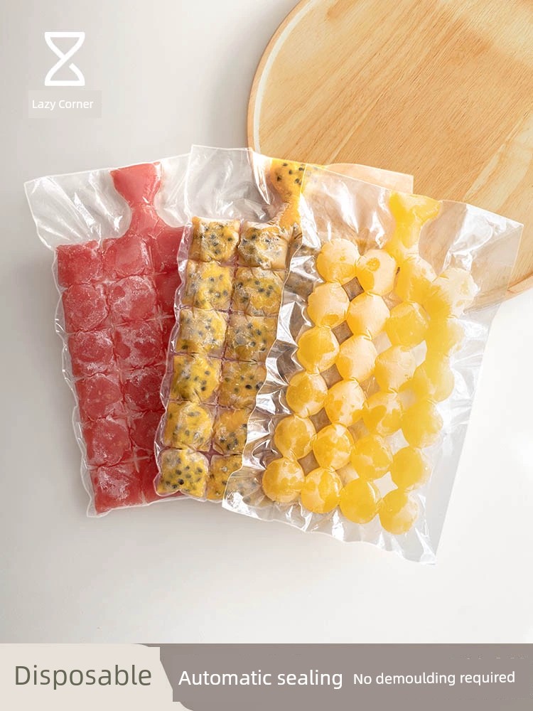 嬾角落一次性冰袋冰塊模具家用自封口食品級果汁果醬冰凍冰格袋子 (8.3折)