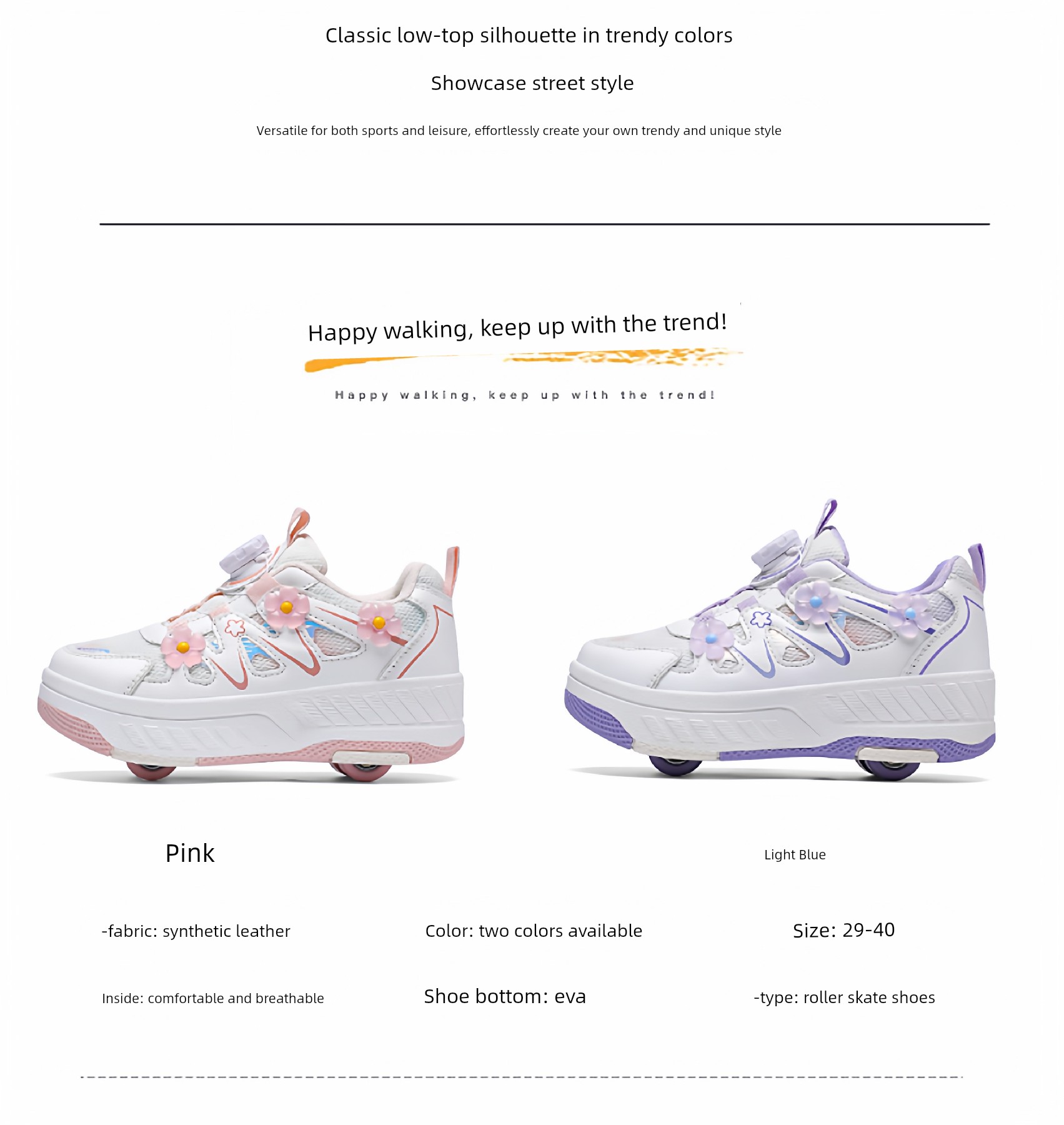 Girls' White Four-Wheel Invisible Children's Mesh Breathable Roller Shoes Princess Skates for Older Kids — 5
