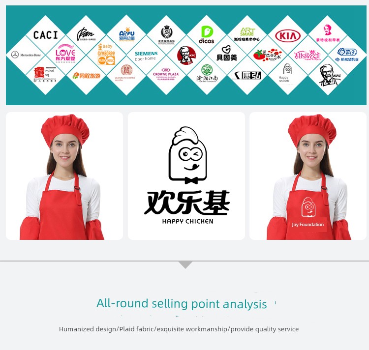 Kids Cotton Canvas Apron Sleeves Creative Apron Painting Apron Kids Chef Suit Chef Cap Printed Logo — 3