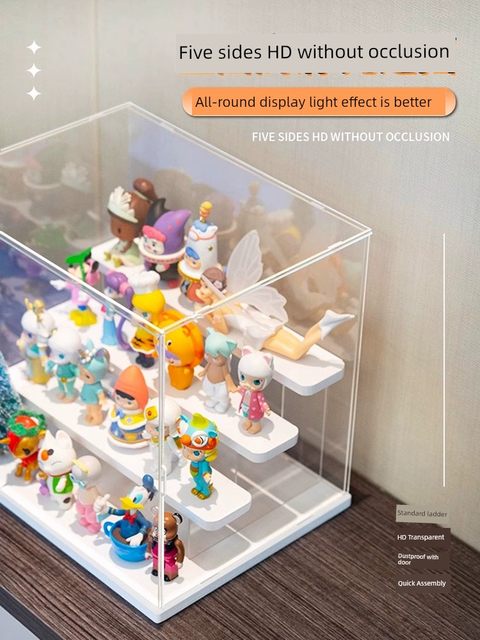 High-definition acrylic large capacity blind box storage display rack Pop Mart figure box model transparent dustproof doll