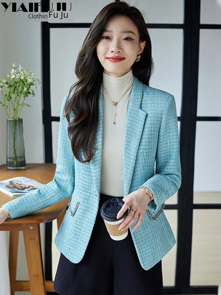 Little fragrance Autumn and winter Tweed leisure time suit loose coat