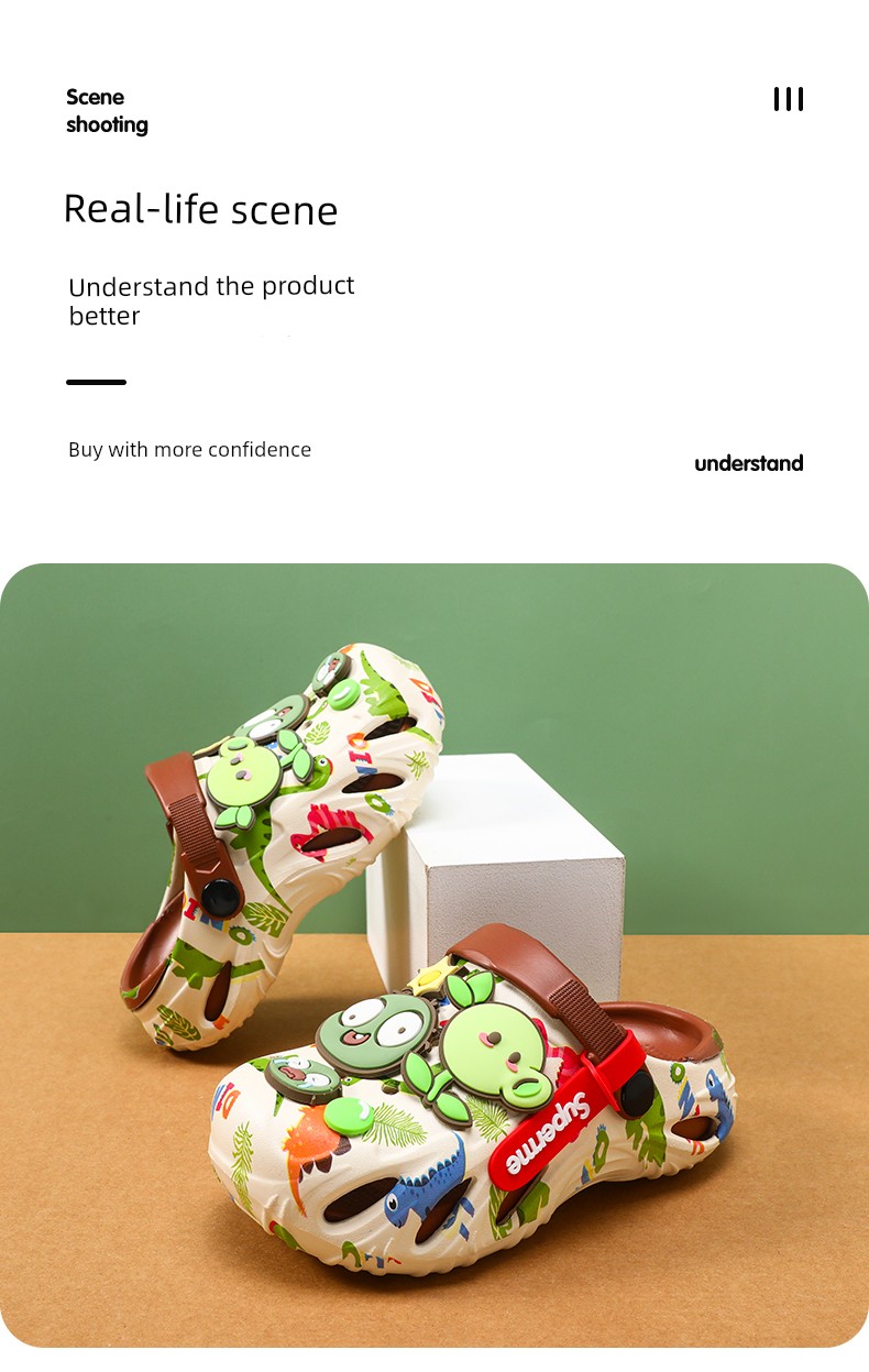 Plants Vs. Zombies Kidsren's Clogs, Boys' Slippers, Summer New Anti-Slip Baby Sandals, Boys' Beach Shoes — 6