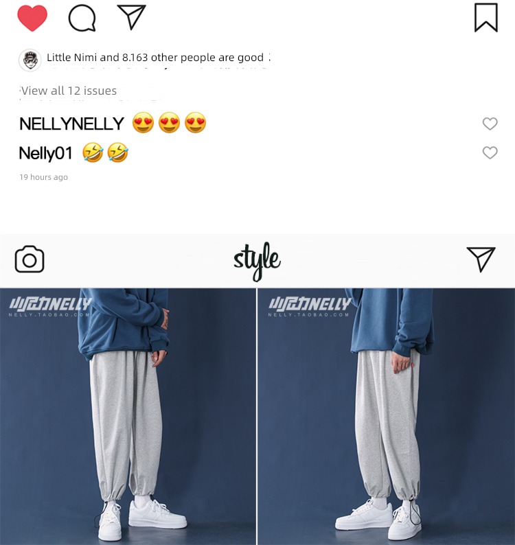 grey Broad leg Basketball Versatile easy motion trousers