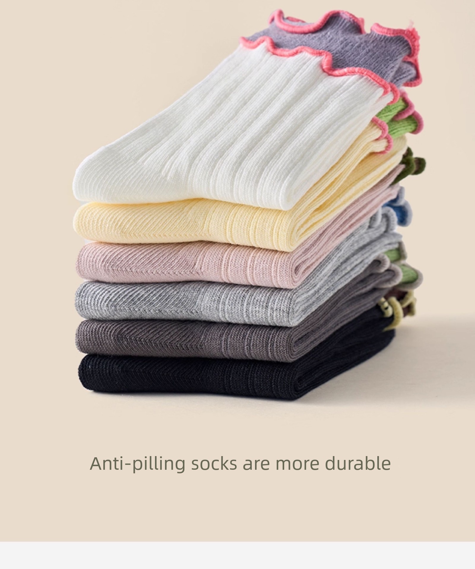 Girls' Socks for Spring and Autumn, 100% Pure Cotton, Children's Lace Princess Socks, Girls' Ruffled Mid-Tube Socks for Autumn and Winter — 15