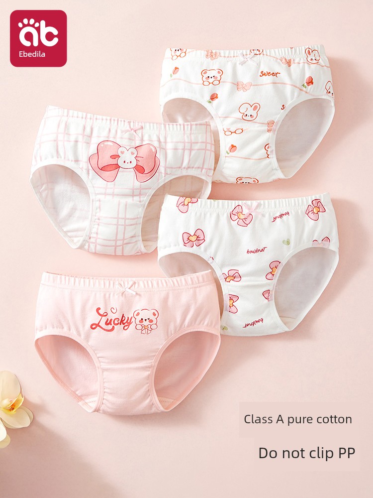 Girls' Underwear Children's Cotton Briefs A-Class 3-Year-Old Baby Girl Toddler Girl All-Cotton Panties for Small, Medium, and Large Children
