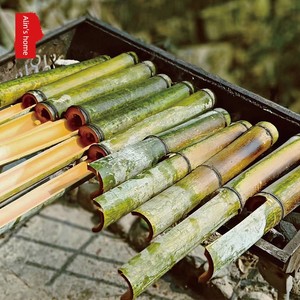 Bamboo Rice Dumplings Freshly Cut and Prepared, Fresh Zongzi Molds, Steaming Buckets for Commercial and Home Use, Picnic