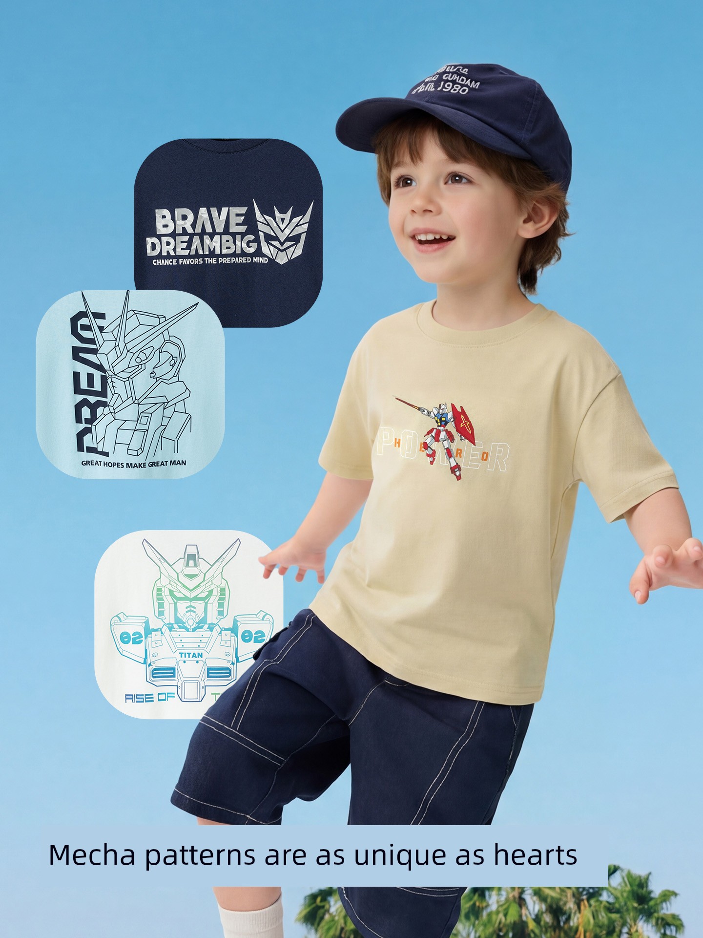 Balabala Short Sleeve Tops Casual Pure Cotton Children's Clothing — 3