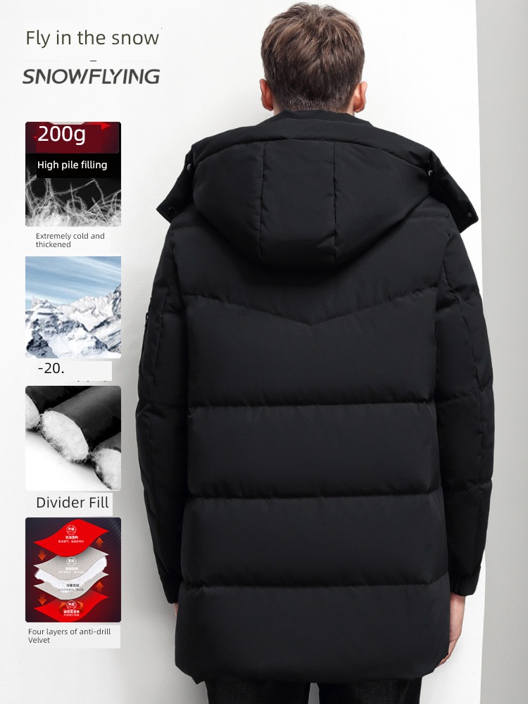 snow flying keep warm business affairs leisure time man Down Jackets