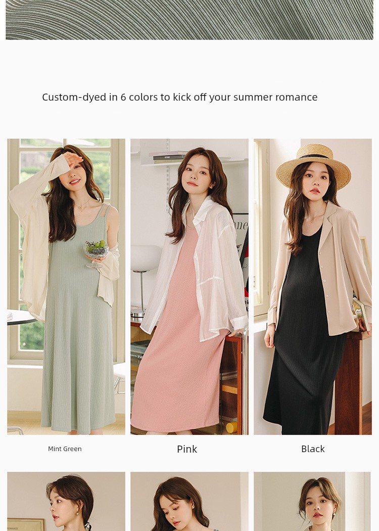 Maternity Wear Summer Dress Tops Women's Spring and Summer Vest Suspender Skirt Spring and Autumn 2026 New Set Autumn Outfit — 11