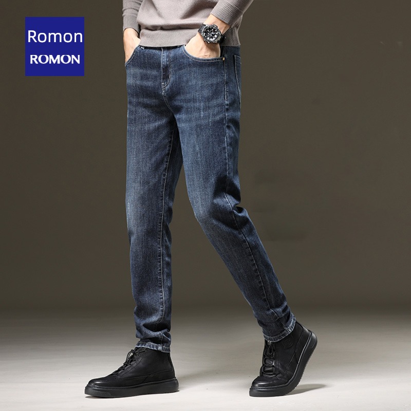 Romon Straight cylinder Self-cultivation autumn Korean version trend Jeans