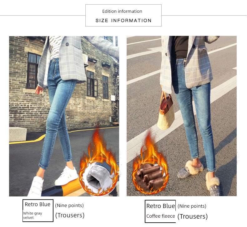 2022 winter High waist Wear out lengthen Jeans