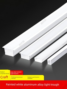 Embedded White Linear Light Channel Aluminum Channel for Living Room Ceiling, Surface-Mounted or Concealed Installation,
