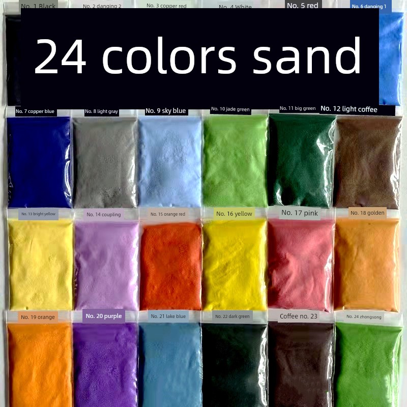 Cloisonne Cloisonne Enamel Painting Gold Silk Color Sand DIY Handmade Ingredients 24 Colors Color Sand Bags 35G Per Bag